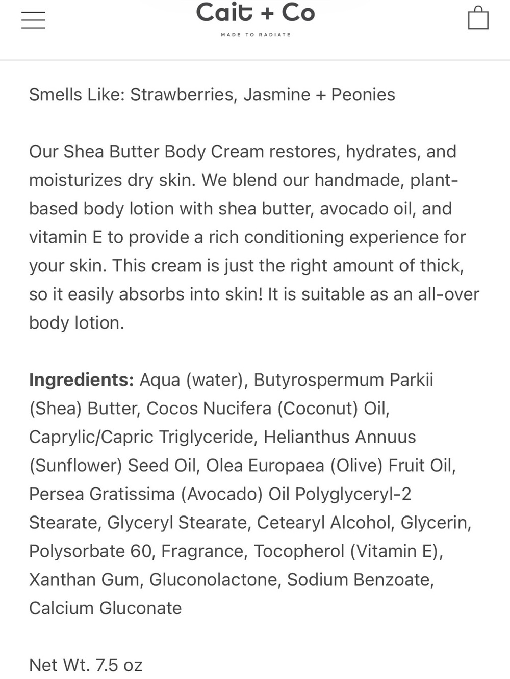 Cait + Co Amethyst Shea Butter Body Cream - Picture 2 of 3